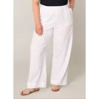 Base Level Curvy Leinenhose Yula Sommerhose, Leinen-Viskose-Mix, mit elastischem Bund