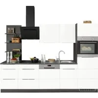 KOCHSTATION Küchenzeile KS-Brindisi Breite 280 cm, wahlweise mit E-Geräten und Induktion, mit MDF-Fronten und Regal