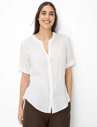Brax Damen Bluse Style VERI white, weiß, Gr. 42