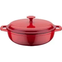 GSW Schmortopf Red Shadow, Gusseisen, Dunstzapfen im Deckel zum Garen im eigenen Saft, Induktion, Ø 30 cm