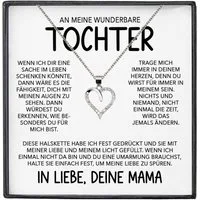 22Feels Schmuckset Wunderbare Tochter Geschenk v. Mama Mädchen Frauen Schmuck Halskette (inkl. Geschenktasche, Karte(n), Poliertuch, Beutel), Echt-Silber 925/000, Karte Made In Germany