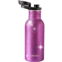 LEKKABOX Trinkflasche Edelstahl Glitzer Trinkflasche, 500ml - Kinder Sport Edelstahlflasche, Elegant schimmernd, leicht, auslaufsicher – für jeden Tag