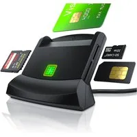 CSL Speicherkartenleser Chipkartenleser, SmartCard Reader, Cardreader, SIM Cards, SD, Micro SD, USB 2.0 Typ A, SD Card, microSD, Simcard, Smartcard, 480 Mbit/s
