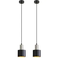 ZMH Pendelleuchte 1-flammig E27 Schwarz/Gold – Retro Esszimmerlampe, Einfache Installation, ohne Leuchtmittel, Höhenverstellbar Retro Hängend Esszimmerlampe