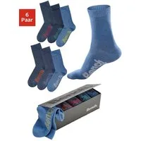 Bench. Socken Damen Herren Basic Socken für Freizeit und Alltag (Box, 6-Paar, in der Geschenkbox) in der praktischen Box mit verschiedenfarbigen Logos
