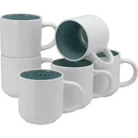 OTTO home Becher modernes 6-teiliges Kaffeebecher-Set Novalee, 6-tlg., Steinzeug, hohe Haltbarkeit, spülmaschinen- & mikrowellengeeignet, Reaktivglasur