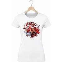 Banco T-Shirt Damen Chic Girl Print Baumwolle Rundhals Casual Style Damen Oberteil Chic Girl Print Baumwolle Rundhals Casual Stylelook