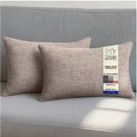 Selfitex Dekokissen 2er Set Sofakissen 30x50/40x40/50x50 inkl. Füllkissen, Canvas Stoff, strukturierte Oberfläche, fein meliert, in Handarbeit gefertigt