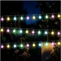 Spetebo LED-Lichterkette Lichterkette 290 cm für Außen mit 30 mini Kugeln, 30-flammig, Automatische Einschaltung bei Dämmerung