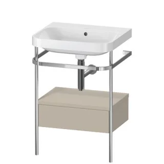 Duravit Happy D.2 Plus c-shaped Set mit Metallkonsole und Schubkasten Taupe Seidenmatt 575x490x850 m HP4840N6060