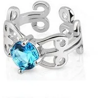 BUNGSA Ohrklemme AQ Aqua - Ohrklemme Wirbel Ornament Silber aus Messing Unisex (1 Stück, 1-tlg), Ohrschmuck Ohrringe