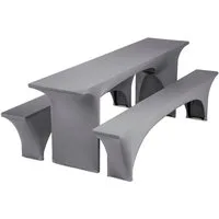 Gräfenstayn Hussen-Set Biertischhussen Bierzeltgarnitur 50cm 70cm, Biertischhussen 3 tlg Bierzeltgarnitur 50cm oder 70cm breite