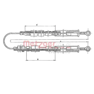 Metzger Handbremsseil hinten Fiat Cinquecento