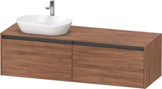 Duravit Ketho.2 Konsolenwaschtischunterbau wandhängend Nussbaum Matt 1600x550x459 mm - K24889L797900 K24889L79790000