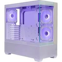 Elite 690 White, Tower-Gehäuse weiß/holz, Tempered Glass x 2