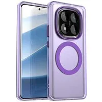 Wigento Handyhülle Für Xiaomi Redmi Note 14 Pro 5G Magsafe Hybrid TPU Schutz Hülle Lila, Magsafe Funktion, Stoßschutz, präzise Aussparungen