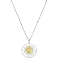 SCHOSCHON Kette mit Anhänger Halskette Sonne Anhänger 925 Silber