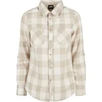 URBAN CLASSICS Kurzarmshirt Urban Classics Damen Ladies Turnup Checked Flanell Shirt (1-tlg)