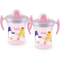NUK Trinklernbecher NUK Trainer Cup für Zwillinge (rosa) BPA-frei, 6+ Monate, 2-tlg.