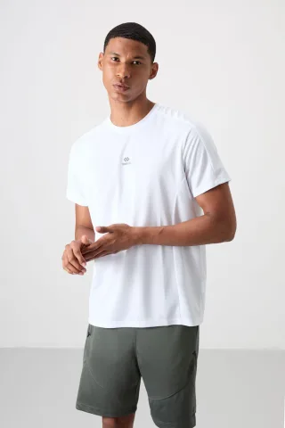 Herren Unifarben Rundhalsausschnitt Kurzarm T-Shirt