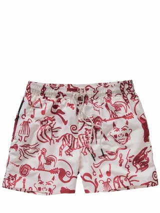 OAS Herren Badeshorts Arcano Rot 100 % Polyester
