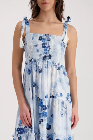 monari - Maxi-Stufenkleid sea side gemustert - Gr. - 40