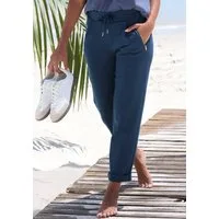 Beachtime by Lascana Schlupfhose aus softer Interlock-Ware mit Reißverschlusstaschen bequeme Joggpant mit geradem Bein, lässige Sommerhose, bügelfreie Ware