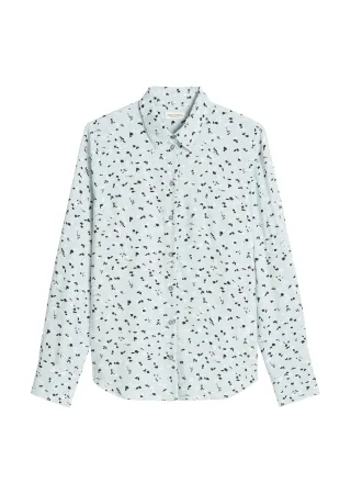 Marc OPolo Casual - Allover-Print-Bluse regular Aqua - Gr. - 38