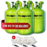 Folat Helium Ballongas Heliumflaschen SETS für bis zu 30-90 Luftballons - Helium, XXL Set für Hochzeit, Geburtstag, Party – für bis zu 90 Luftballons