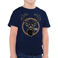 Shirtracer T-Shirt Cooler Hirsch Hirschgeweih Jäger (1-tlg) Mode für Oktoberfest Kinder Outfit