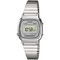 CASIO VINTAGE Chronograph LA670WEA-7EF, Quarzuhr, Armbanduhr, Damenuhr, Digitaluhr, Datum, Edelstahlarmband