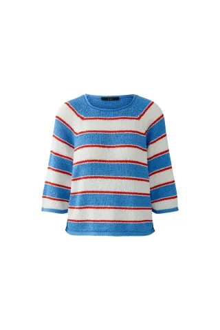 Oui - Pullover lt blue red - Gr. - 36