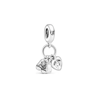Pandora Anhänger Moments Nuckelflasche und Babyschuhe 798106CZ