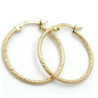 Schmuck Krone Paar Creolen Creole, diamantiert, 375 Gold, Gold 375