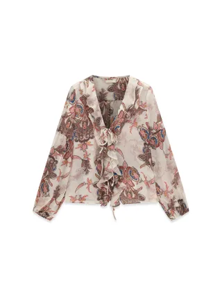 Guess - LS EMY RUFFLED TOP - Gr. - M