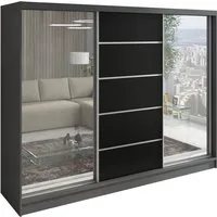 A&J MöbelLand GmbH Schiebetürenschrank TOP, 3-türig Schrank 200 cm mit Schubladen und Spiegel (TOP ANGEBOT! Geräumiger Schrank mit einer Breite von 200 cm und Spiegel, ideal zur Aufbewahrung von Kleidung und Accessoires. 3 Schubladen und viel Staurau
