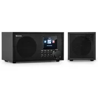 Auna Silver/Black Star Mini Radio (DAB+,FM Tuner,, 20 W, Internetradio Bluetooth Radio WLAN - DAB Plus Digitalradio Küchenradio)