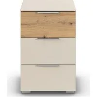 OTTO home Nachtkommode Nachttisch Nachtschrank Schubladen Sideboard Schubladenkommode ASTANA (Breite 40 cm / Höhe 61 cm), mit 3 geräumigen Schubladen, Kantengriff in Alufarben MADE IN GERMANY
