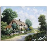 Artland Leinwandbild Das Landhaus, Gebäude (1 St), auf Holzrahmen gespannt