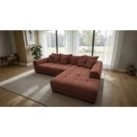 Massivart® Ecksofa Cord 300x215 cm / Nosagfederung / L-Form Cordsofa / ARTEMIS, inkl. Kissen-Set · frei im Raum stellbar