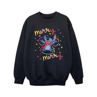 Disney - "Lilo & Stitch Merry Rainbow" Sweatshirt für Mädchen (Schwarz)