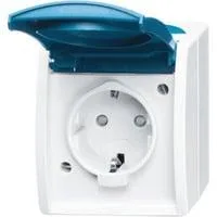 Steckdose mit Klappdeckel Typ F 20 EBW-53 blau, Retail
