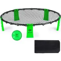 Dunlop Spielball Ball Netz Spiel (Set mit Ball, Luftpumpe, stabilem Rahmen, Rundnetz, Tragetasche), Spyderball-Spiel