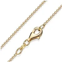 Materia Gliederkette Damen Gelbgold Kugelkette fein 1,2mm K73, Sterlingsilber, vergoldet