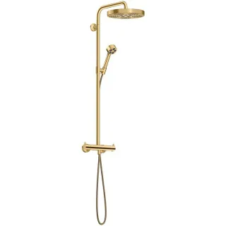 hansgrohe AXOR One Duschsystem mit Thermostat und Duschkopf 280 48794250 Unterputz, Fertigmontageset, 1 Strahlart, 13,2 l/min, brushed gold optic