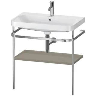 Duravit Happy D.2 Plus c-shaped Set mit Metallkonsole Stein Grau Seidenmatt 775x490x850 mm - HP4837O HP4837O9292