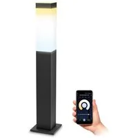 SSC-LUXon LED Gartenstrahler RADIVO Poller Wegeleuchte in anthrazit IP44 mit Smarte WLAN Filament, Neutralweiß, Warmweiß, Tageslichtweiß