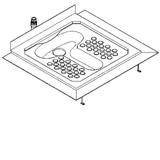 KWC Aquarotter Hock-WC, CAMPUS, Edelstahl, Klebefl., Spülrand, 963x281x863 mm, suizidhemmend, 200010 2000108807
