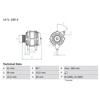 Bosch Lichtmaschine 100A Opel Astra Calibra Omega Vectra Zafira