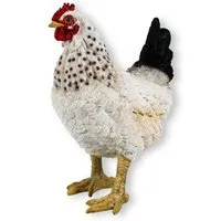 colourliving Tierfigur Gartendeko Huhn Figur Weiß 35cm stehend Deko Huhn, handbemalt, realistische Darstellung